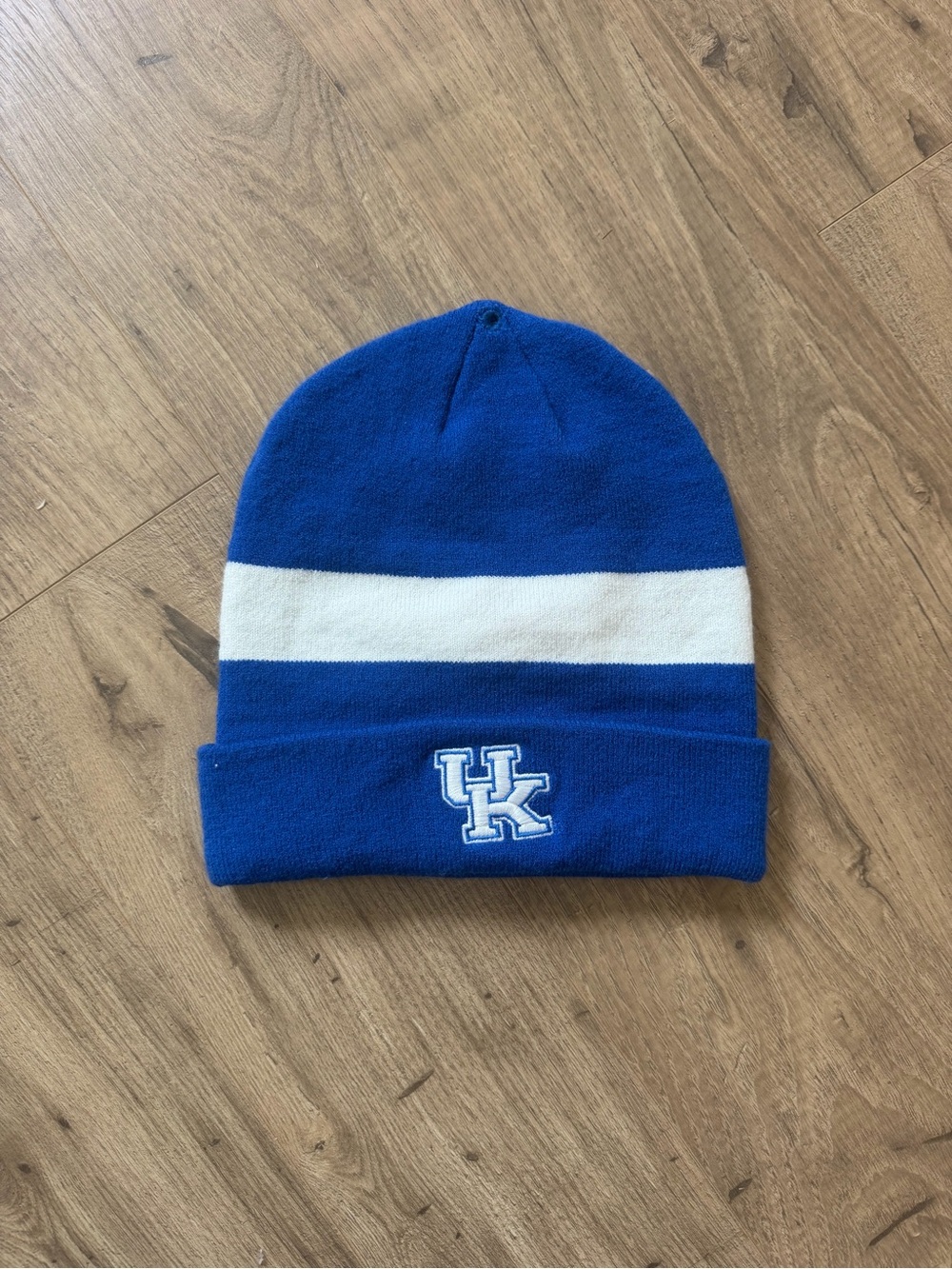 UK Blue & White Knit Beanie - University Logo